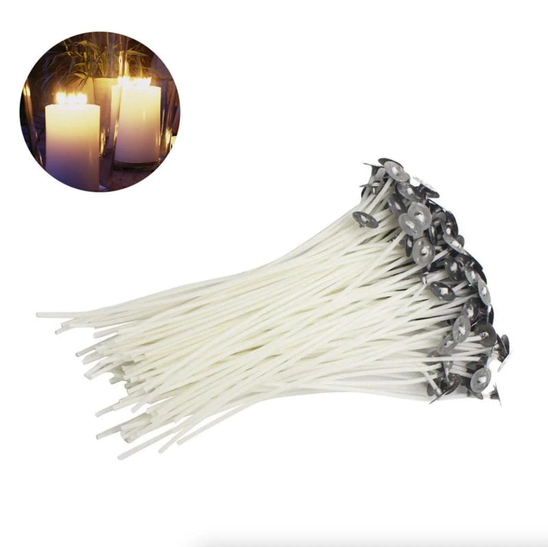 6” Cotton Core Candle Wicks - 100 Pre - Tabbed Pack - Lacatang Shop