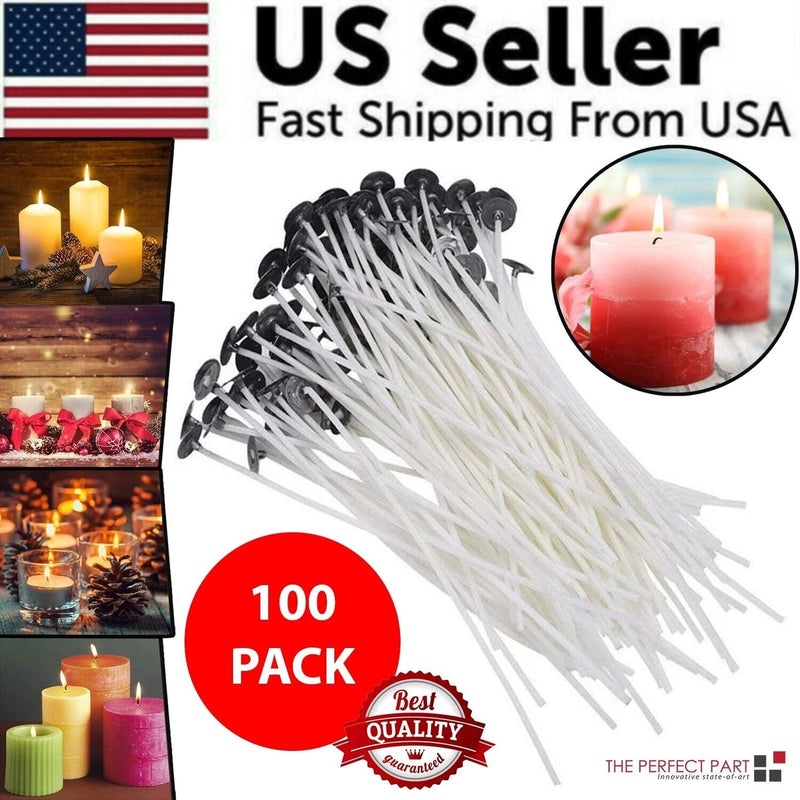 6” Cotton Core Candle Wicks - 100 Pre - Tabbed Pack - Lacatang Shop