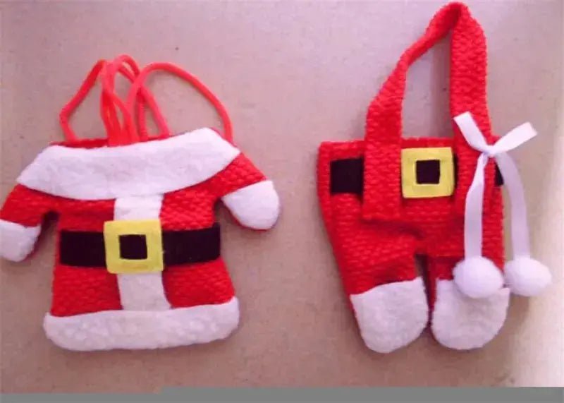 6 - Piece Santa Suit Cutlery Holder Set for Christmas Table Decor - New Year Gift Bags - Lacatang Shop