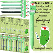 24 Set Nurse Pens Bulk 2026 Nurse Appreciation Gift Cute Medical Themed Cartoon Ballpoint Pens with Inspirational Greeting Cards for Nurse Week Doctor Medical Assistant Healthcare Worker Appreciation Gift CNA Week Supplies