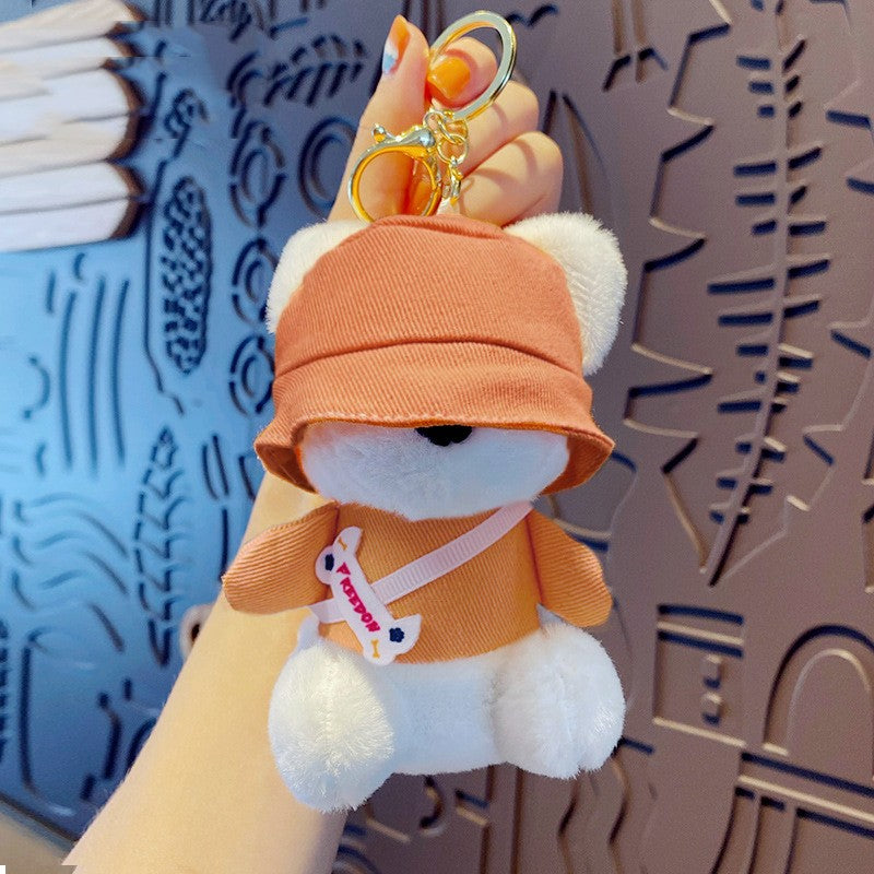 Puppy Plush Doll Keychain Pendant Female Backpack Bag Charm
