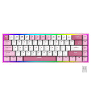 68 Keys Hot Swappable Transparent Gaming Keyboard RGB Backlit Outemu Gateron Cherry Axis Red Switch Wireless Mechanical Keyboard - Lacatang Shop