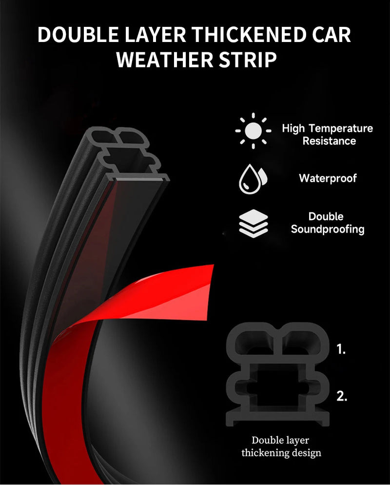 Thick Automotive Door Seal Strip For Soundproof And Weatherproof Protection