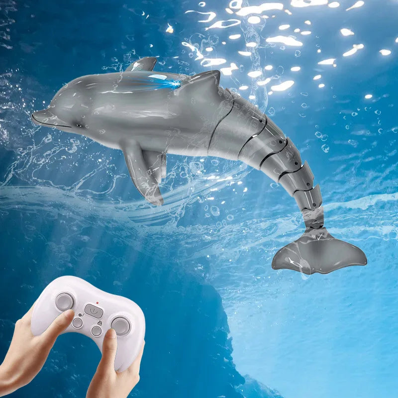 2.4G Remote Control Dolphin Shark Manta Ray Electric Toy Simulation Fish Remote Control Animal Boat Outdoor Water Toy Kid Gift