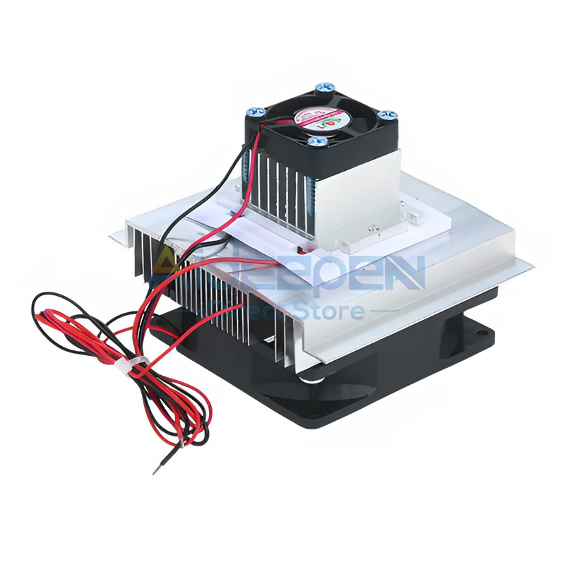 DC 12V 60W Thermoelectric Peltier Refrigeration Cooler Semiconductor Air Conditioning System with Cooling Fan for DIY Projects