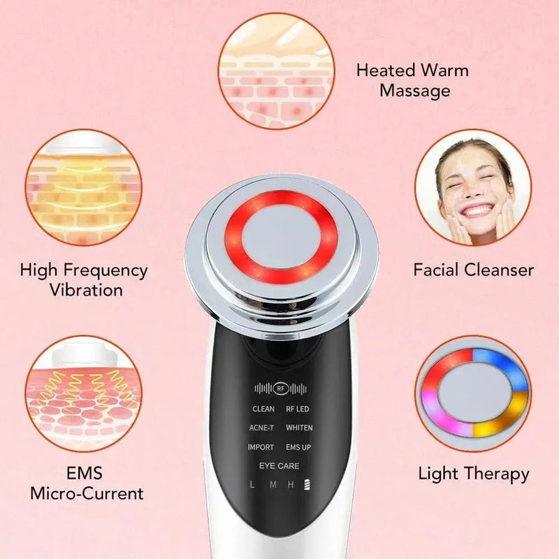 7 in 1 Face Lift Device - EMS RF Microcurrent Skin Rejuvenation, Facial Massager, Light Therapy, anti Aging /Wrinkle /Beauty Apparatus - Unisex - Lacatang Shop