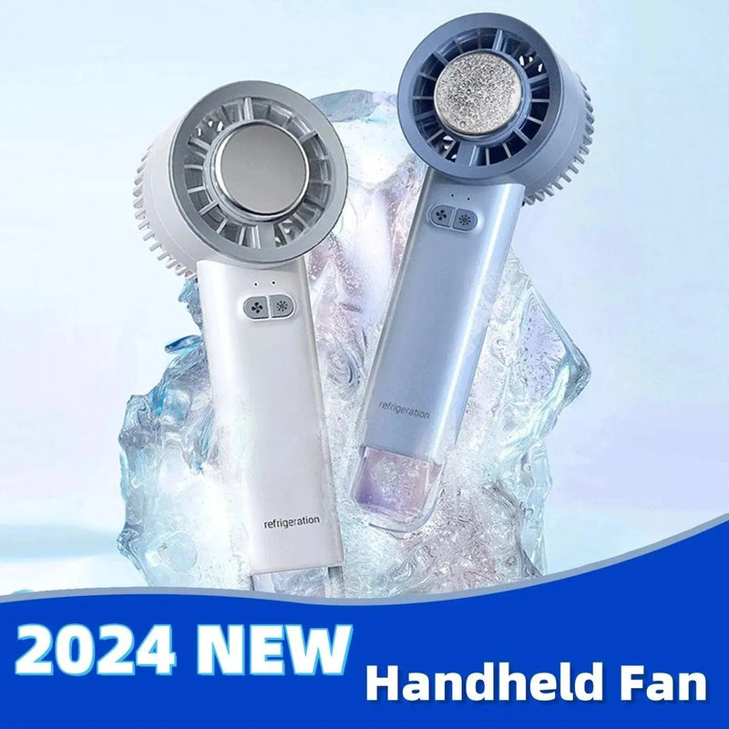 2024 Summer Handheld Turbo Jet Fan – Mini Portable Ice-Cold Fan with Brushless Motor