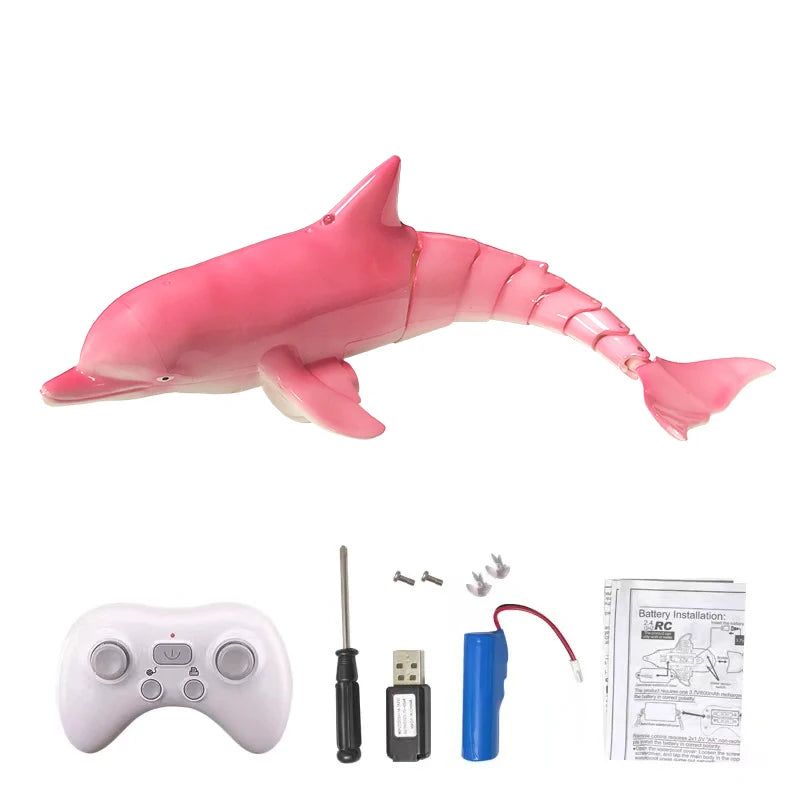 2.4G Remote Control Dolphin Shark Manta Ray Electric Toy Simulation Fish Remote Control Animal Boat Outdoor Water Toy Kid Gift