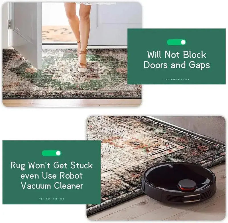 Boho Green Washable Vintage Area Rug for Kitchen Living Room Bedroom Bathroom Office 

Get Cozy with Our Boho Green Washable Area Rug Perfect for Any Space!  Aliexpress Lacatang Shop 
