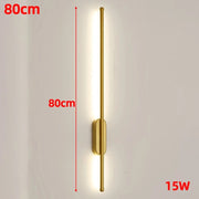 80cm 60cm Strip LED Living Room Wall light Modern Nordic Sofa background Full copper Bedroom Bedside wall light AC85 - 265V - Lacatang Shop