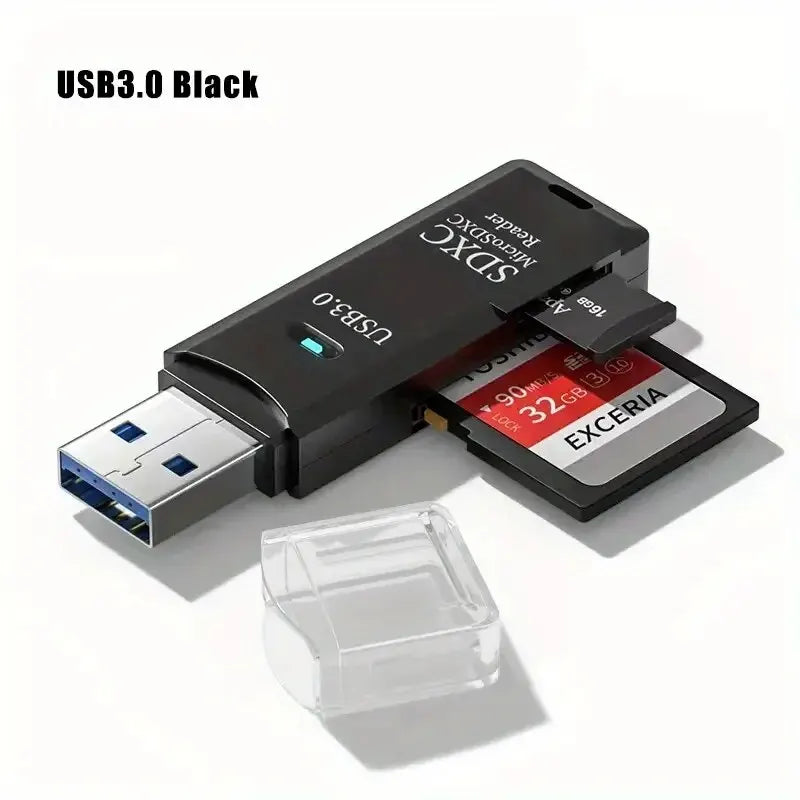 2-in-1 Multi Functional USB 3.0 Card ReaderMicro SD TFMemoryCardReaderUSBFlashDrive CardreaderAdapter For PCLaptops Accessories