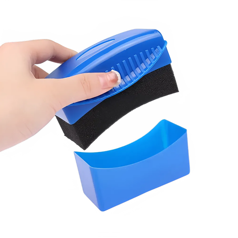 Car Wheel Polishing Wax Sponge Brush with Cover - ABS Tire Cleaning and Dressing Applicator Pads - Detailing Accessories