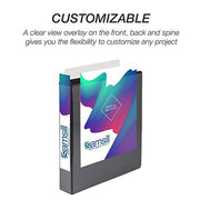 Durable 6 Inch Binder, Made in the USA, Locking D Ring Binder, Customizable Clear View Cover, Dark Blue, Holds 1225 Pages