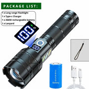 900W 900000000LM Powerful FlashLight Torch Long - range Powerful LED Flashlight USB Rechargeable Outdoor Camping Lamp Zoom Lantern - Lacatang Shop
