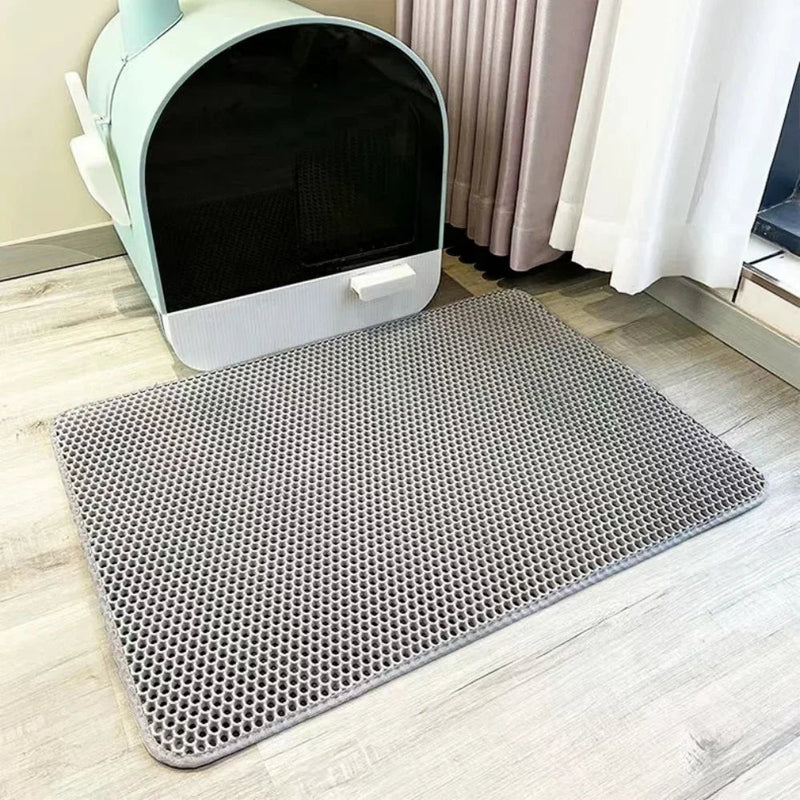 90x60CM Large Cat Litter Mat Waterproof Double Layer Non Slip Litter Box Tray Pad Washable Durable Pet Toilet Training Mat - Lacatang Shop
