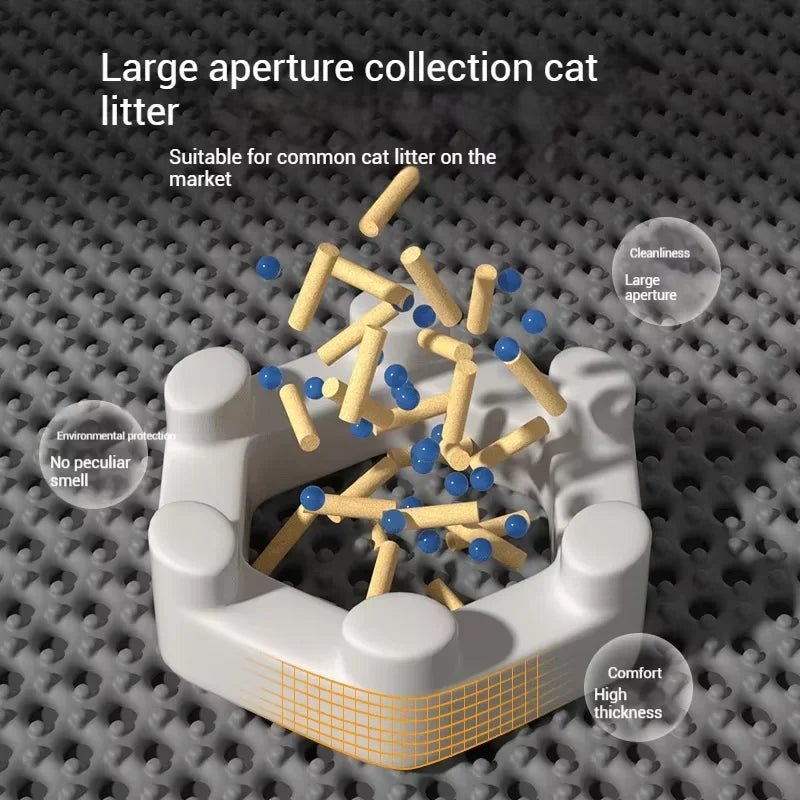 90x60CM Large Cat Litter Mat Waterproof Double Layer Non Slip Litter Box Tray Pad Washable Durable Pet Toilet Training Mat - Lacatang Shop