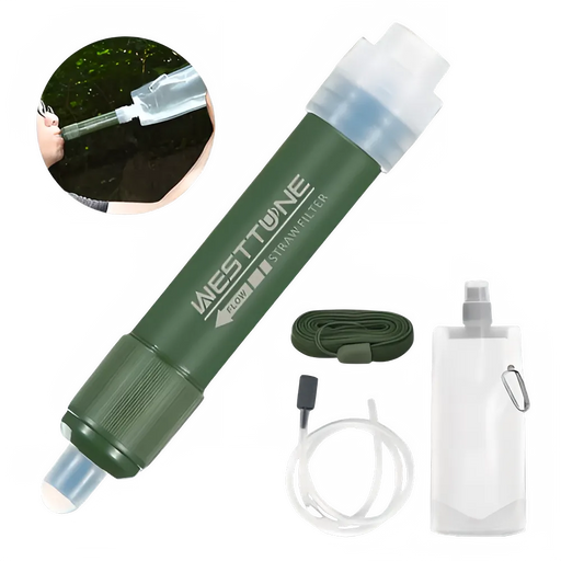 Outdoor Mini Filter Straw Set TUP Carbon Fiber Camping Water Purification Purifier for Survival or Emergency Supplies