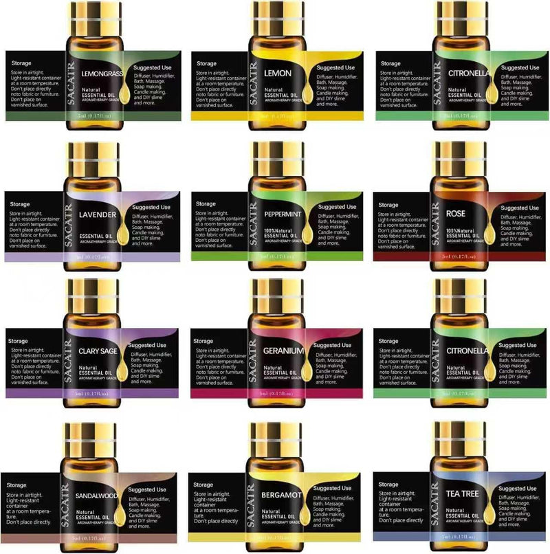 50 Pcs Essential Oils by  Natural Essential Oil Set -Essential Oils Gift Set for Diffuser, Home Care, DIY Candle and Soap Making(50 * 5ML)