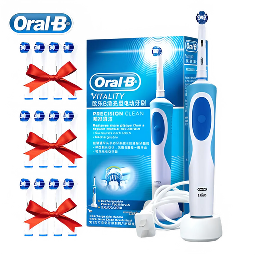 Oral B Electric Toothbrush for Adults - 3D White Vitality Toothbrush with Inductive Charging and Bonus Brush Heads