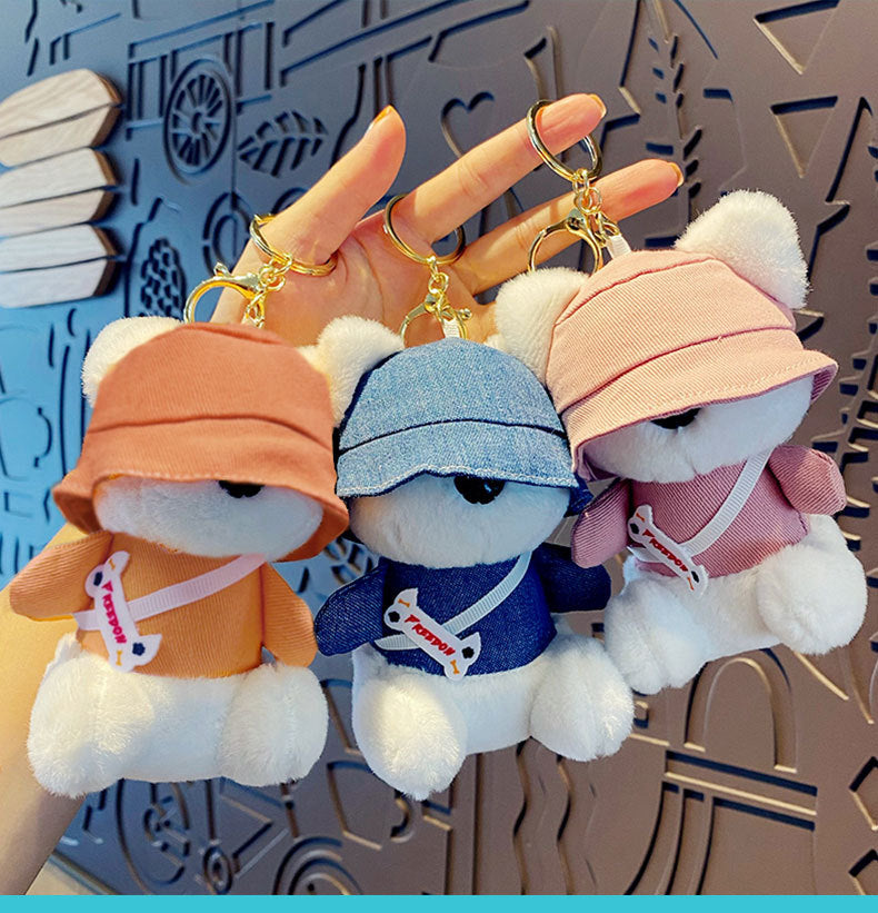 Puppy Plush Doll Keychain Pendant Female Backpack Bag Charm