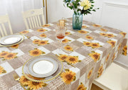 Indoor Outdoor Patio Premium Vinyl Rectangular Tablecloth, Flannel Backing, Spill Proof Wipeable Cover for Dining Table, Sunflowers Pattern, for Tables up to 60 X 84 Inch 

Spill-Proof Sunflowers Tablecloth for 60 x 84 Inch Tables - Ideal for Indoor/Outdoor Dining  AliExpress Lacatang Shop 
