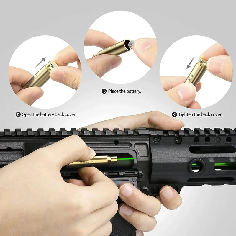 9mm 223Rem Tactical Laser Bore Sight Red Green Laser Boresighter Lazer Zeroing Cartridge Bore Sighter Laser Pointer Airsoft - Lacatang Shop