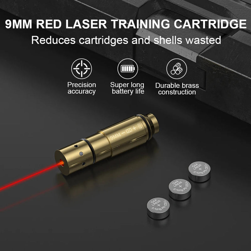 9MM Flat Head Red Dot Laser Training Cartridge for Pistol Marksmanship - Lacatang Shop