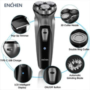Enchen Blackstone Electrical Rotary Shaver For Men 3d Floating Blade Enchen Blackstone 3D Floating Blade Rotary Shaver for Men Other AliExpress Lacatang Shop 