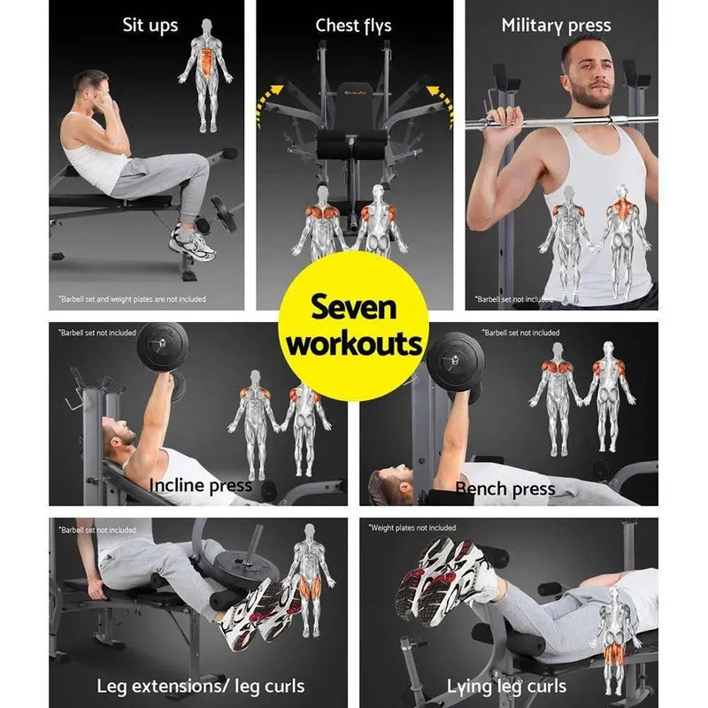 Everfit Weight Bench Adjustable Bench Press 8-In-1 Gym Equipment Everfit Adjustable Weight Bench 8-in-1 Gym Equipment for Home Home & Garden Ozdingo Lacatang Shop 