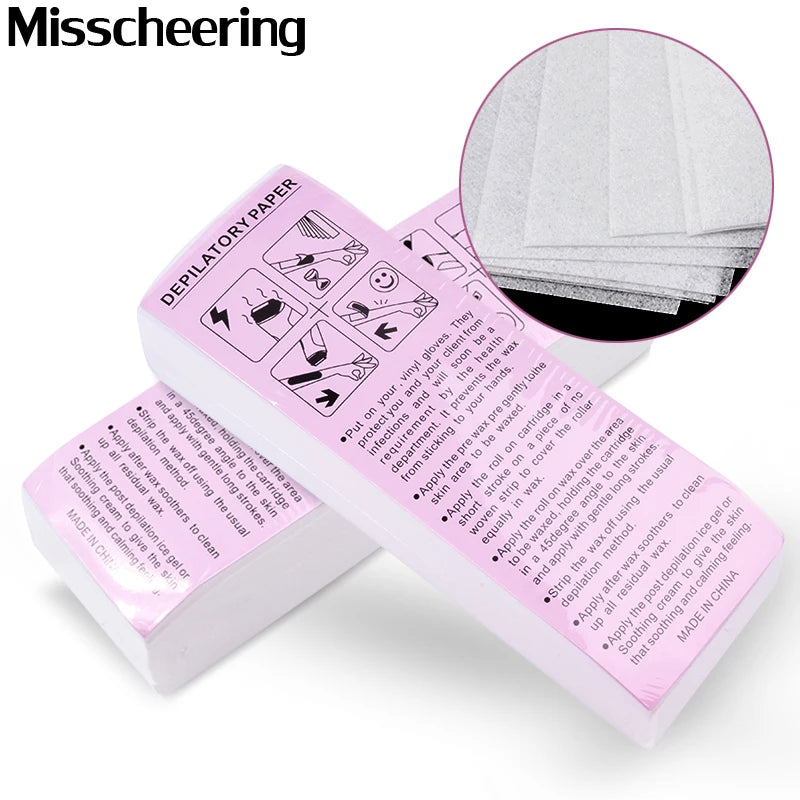 100pcs Nonwoven Body Cloth Hair Removal Wax Paper Rolls - High Quality Epilator Wax Strips