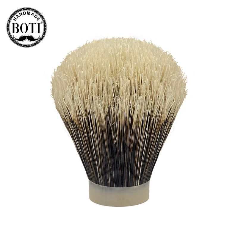 Boti White Haired Weng Boar Bristle Blue Knot Barbershop Beard Care Tools with Razor Wet Shaving Brush Kit Men's Gifts