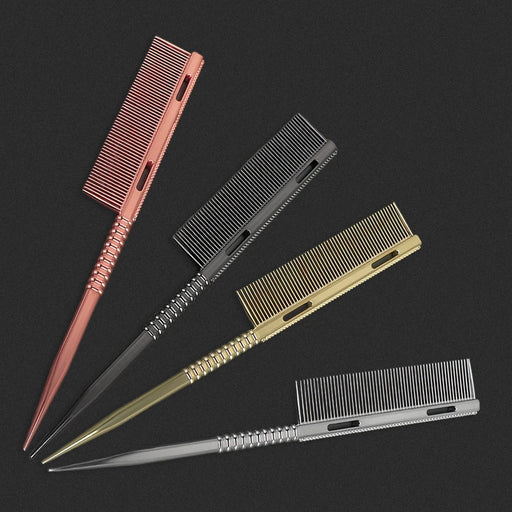 New Design Rat Tail Aluminum Styling Comb - Professional Barber Heat Resistant Hair Comb for Men and Women Salon Hairdresser Tools
