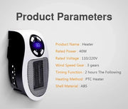 2025 popular wall-mounted heater mini hot air fan rapid heating electric heater office home heater small solar heater.