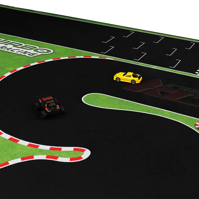 TURBO RACING 1:76 Remote Control Car Track Mat with Cement Blocks and Drift Jumps