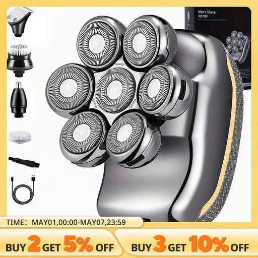 Men's Electric Head Shaver Razor - Rechargeable & Cordless Hair Shaving