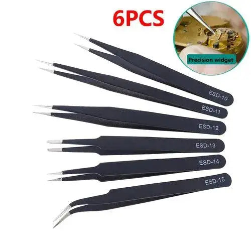 6Pcs Anti-static ESD Stainless Steel Tweezers Maintenance Tool 6Pcs Anti-static ESD Stainless Steel Tweezers Maintenance Tool -  Other AliExpress Lacatang Shop 