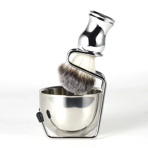 Men's Stainless Steel Shaving Brush Stand Holder for Safety Razor - 15.2cm Razor Rack (Brush Not Included)