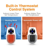 2025 popular wall-mounted heater mini hot air fan rapid heating electric heater office home heater small solar heater.
