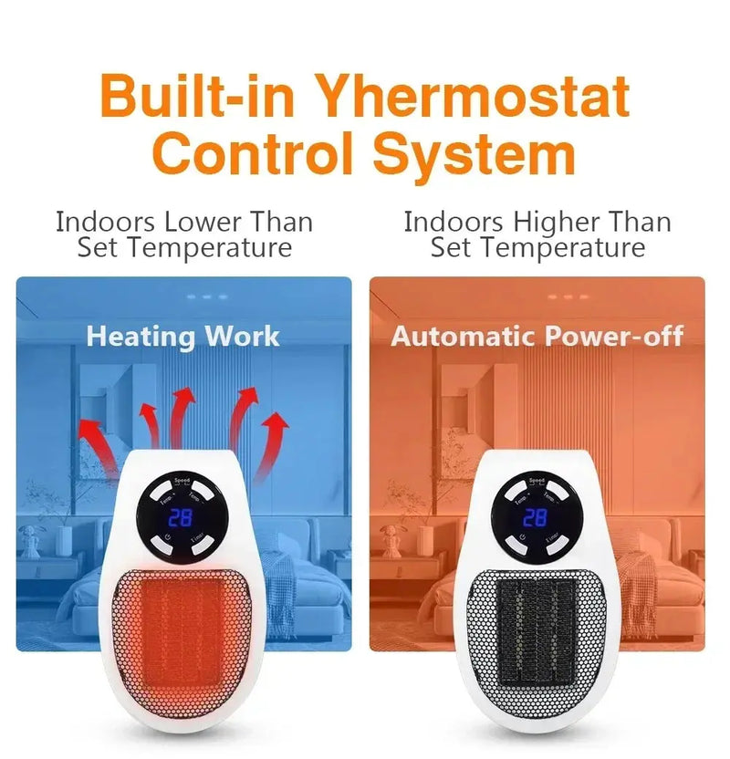 2025 popular wall-mounted heater mini hot air fan rapid heating electric heater office home heater small solar heater.
