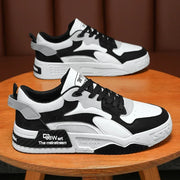 Men's Sneakers Comfortable Platform Shoes 2024 Trend Lace-up Vulcanized Shoes White Casual Sneakers