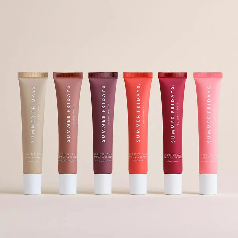 Summer Friday Cocoa Birthday Cake Lip Balm Moisturizing Transparent Lipstick Set with Smooth Soft Tube and Mirror Lip Gloss for Lip Makeup