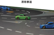 TURBO RACING 1:76 Remote Control Car Track Mat with Cement Blocks and Drift Jumps