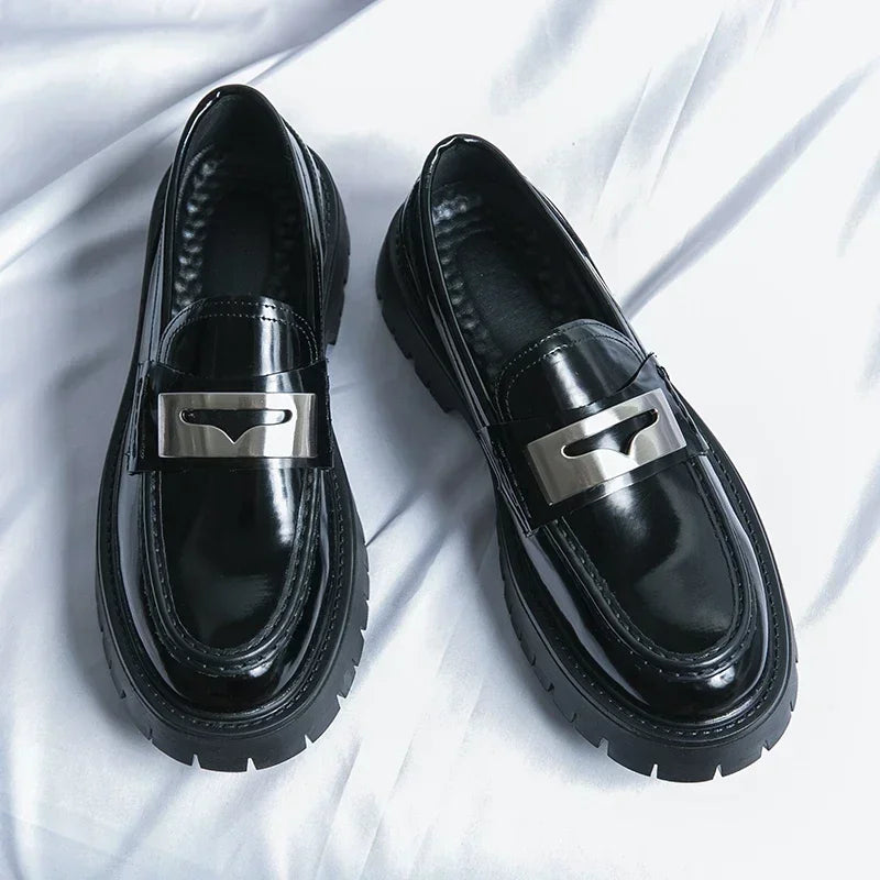 Men's Leather Loafers - Casual & Formal High Quality Wedding Office Shoes with Thick Sole