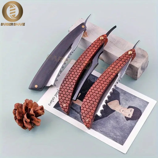 NEW Vintage-Style Folding Razor for Men's Beard Trimming, Sideburn Shaping, Stainless Steel Shaving Razor Blade, Hair Removal Tools