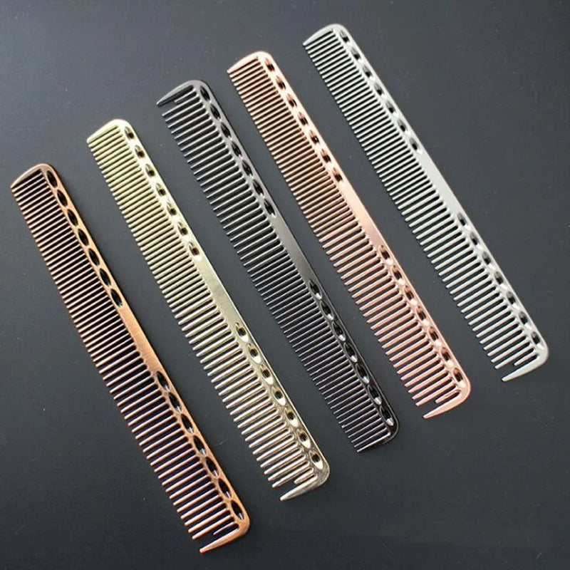 Space Aluminum Hair Comb Pro Hairdressing Combs for Hair Cutting and Dying - Barber Tools and Salon Accessories