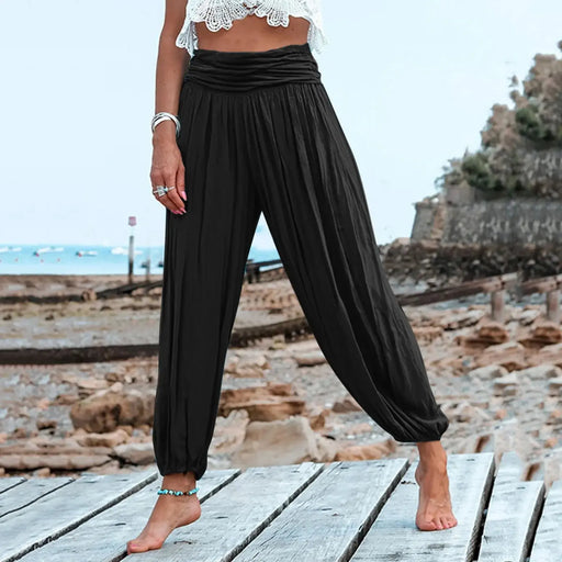 2023 Summer Women's Solid Color Versatile Zipper Wide Leg Pants Casual Pants Pants For Women Workout Pocket Pants.