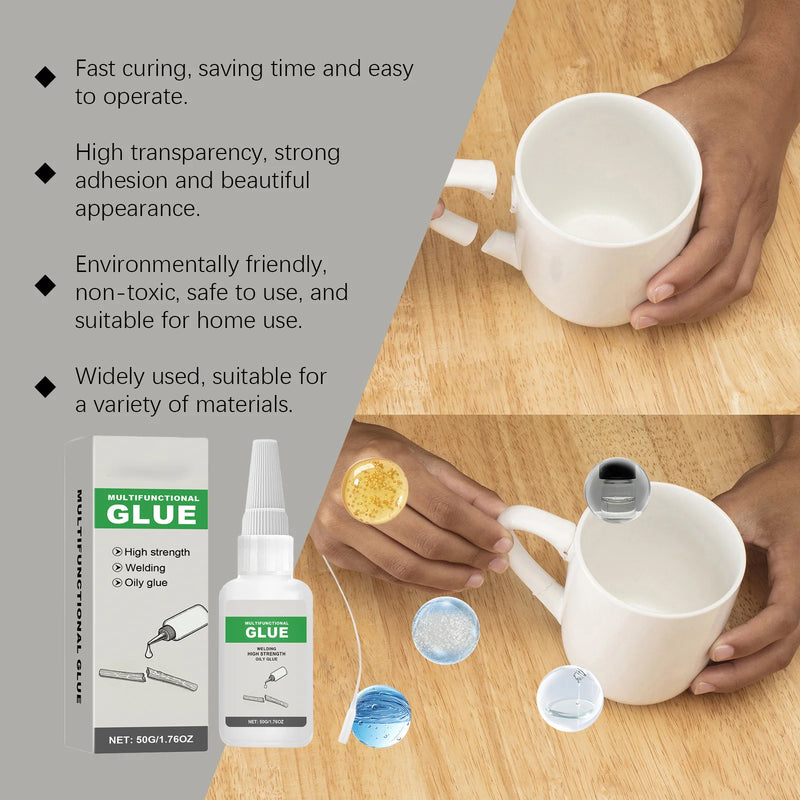 High Strength Oily Glue Universal Super Adhesive for Ceramics, Glass, Metal, Rubber, Plastic, and Wood