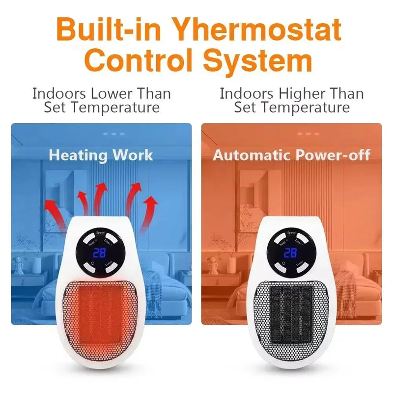 2025 popular wall-mounted heater mini hot air fan rapid heating electric heater office home heater small solar heater.