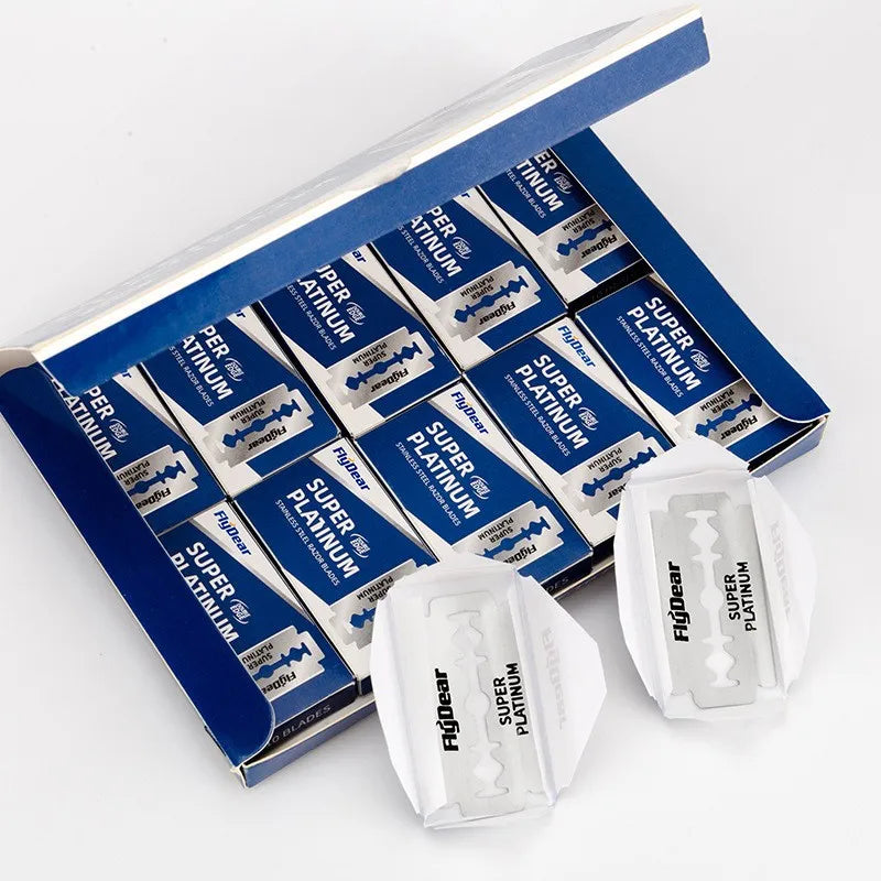30/50/100pcs Double Edge Razor Blades for Men - Professional Barber Razor for Shaving and Beard Trimming