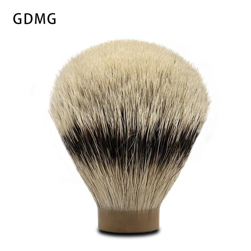 GDMG Brush-White Mount Slivertip Shaving Brush Hair Knot Bulb Badger Hair Handmade Men's Beard Care Tools Beard Cleaning Tool